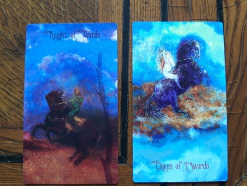 Knight of Wands, Queen of Swords