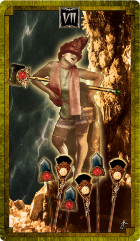 The inimitable Valeska Gert as the 7 of Wands, Cult of Weimar Tarot