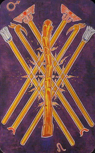 7 of Wands from Thoth Tarot